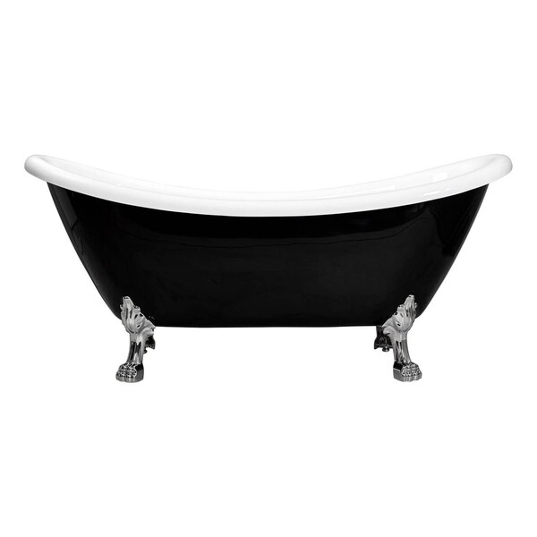 Castello Usa Daphne 59" Clawfoot Acrylic Freestanding Bathtub in Black W/ Chrome Feet CB-26-59-B-T-CH - main